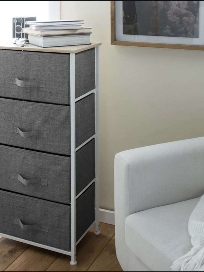 4 Drawer Grey Storage Unit