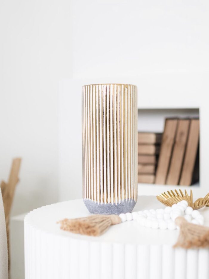 Yellow Purple-Bottomed Vase