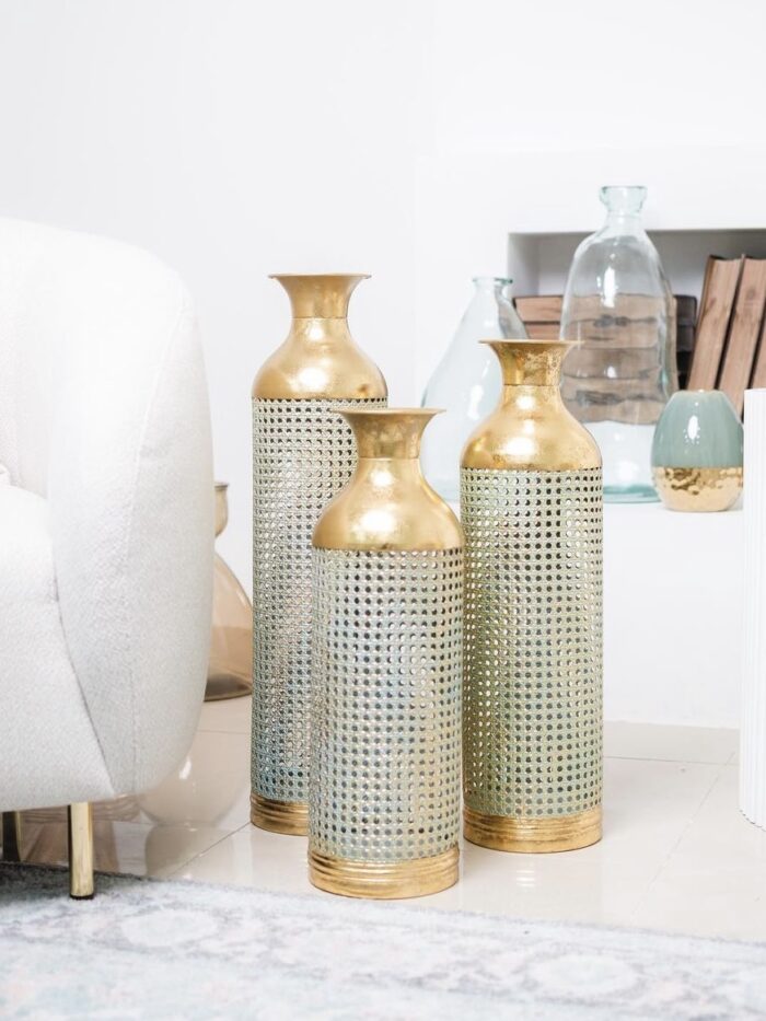 Green and Gold Vases
