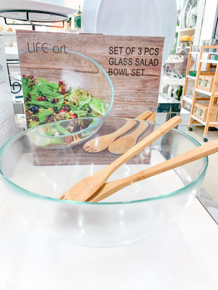 Glass Bowl With Bamboo Spoons