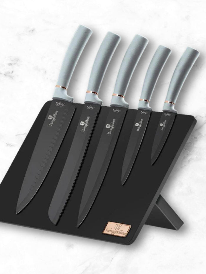 Berlinger Haus Pewter Knife Set on Magnetic Stand