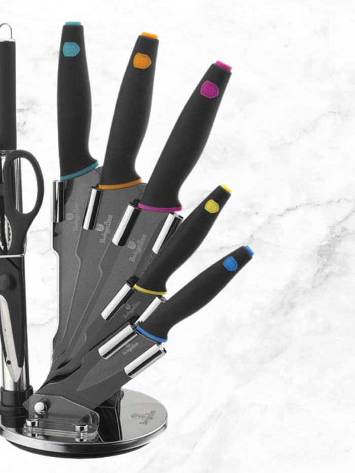 Burlinger Haus Multicolour Knife Set on Rotating Stand