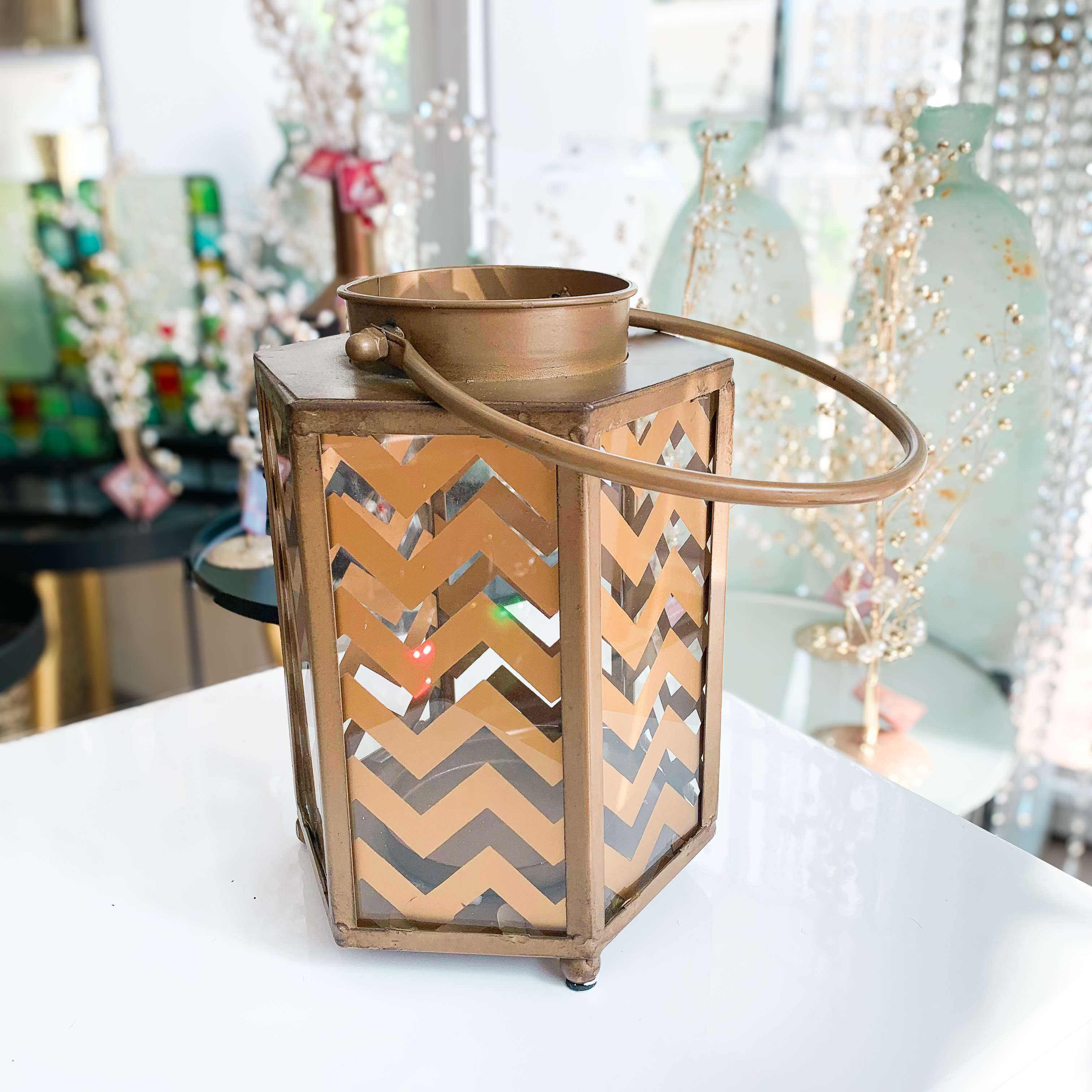 Bronze Chevron Lantern