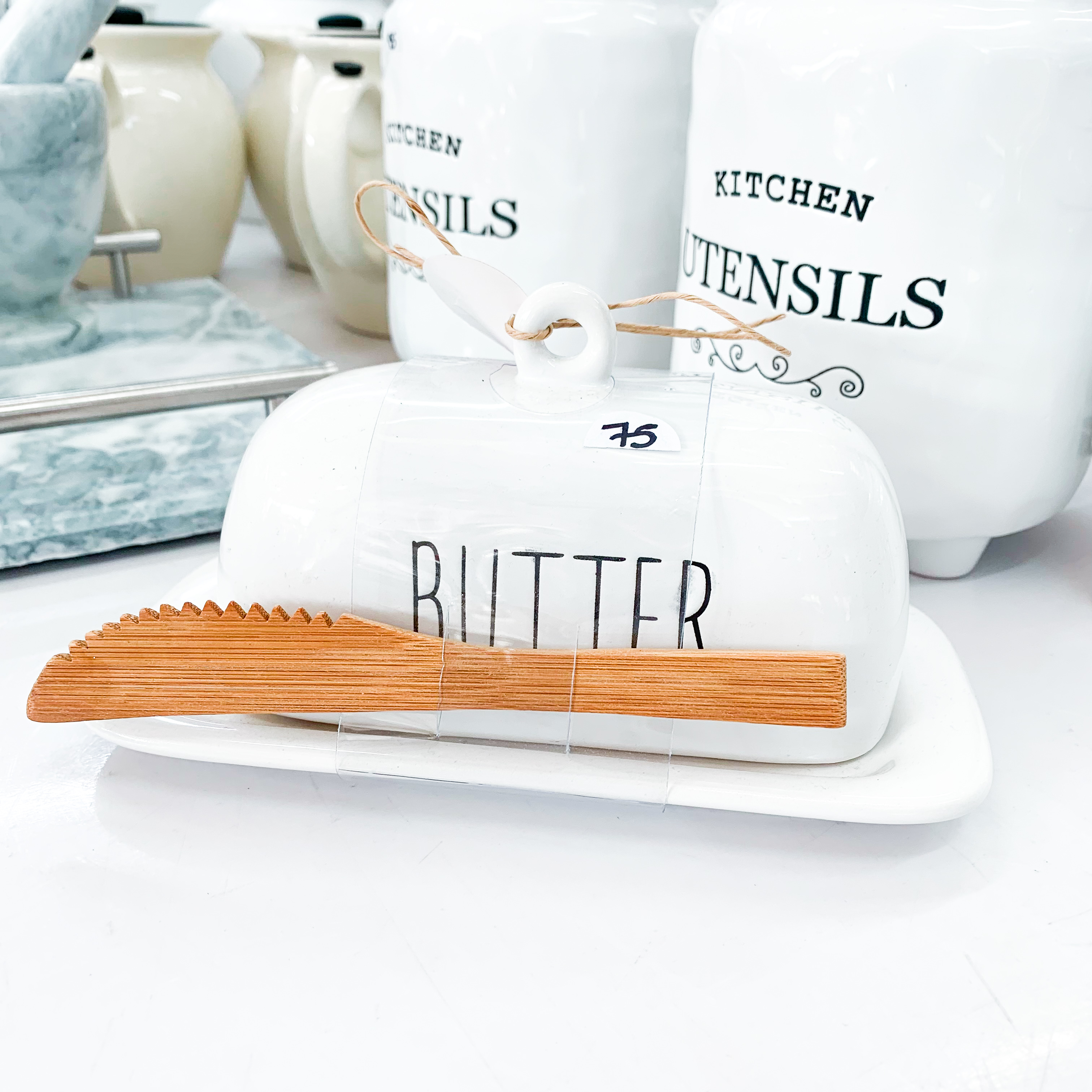 Butter Holder with Wooden Spoon