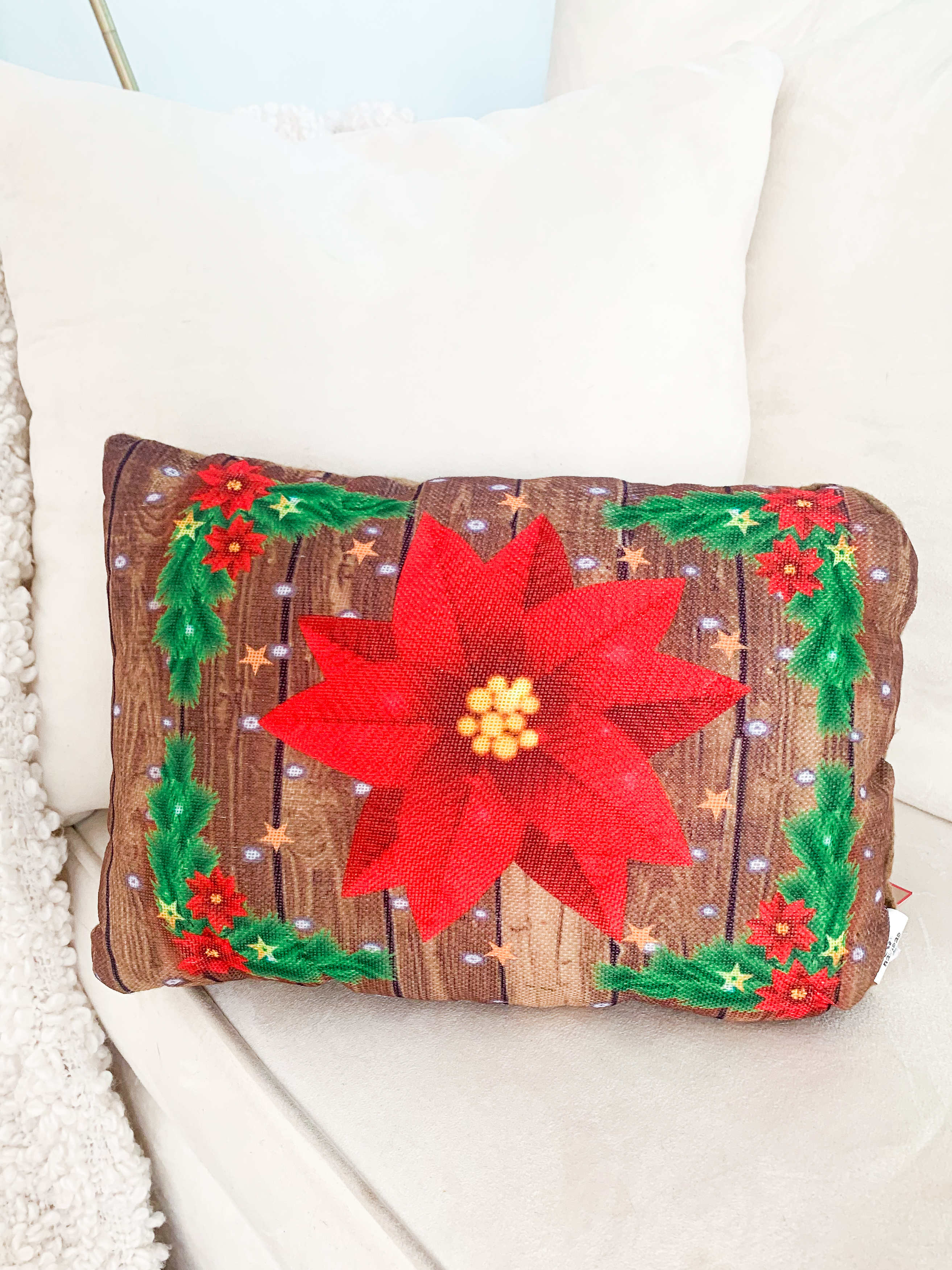 Small Poinsettia Pillow