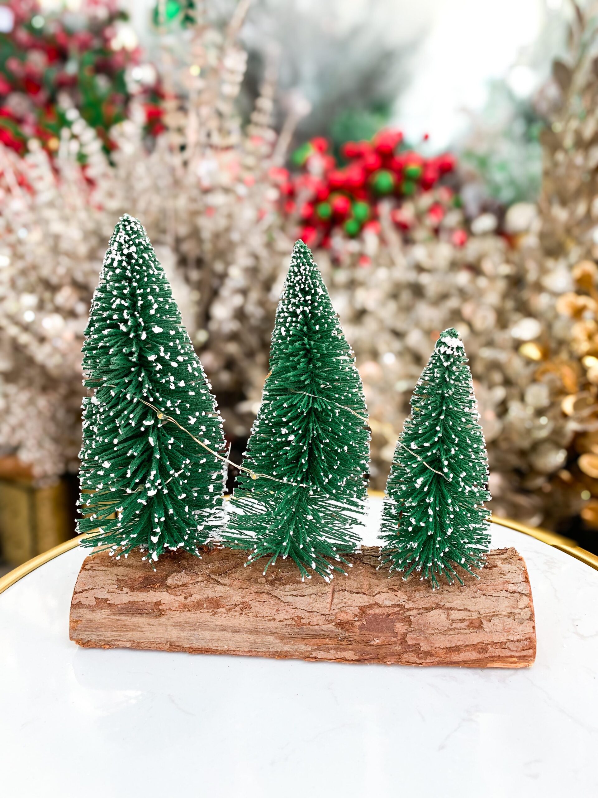 Christmas Tree Log- Lit