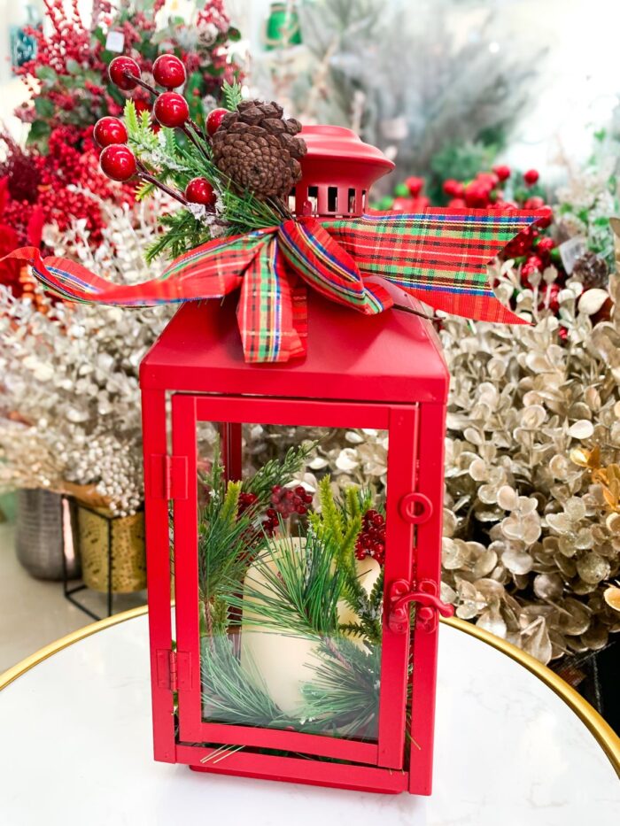 Red Christmas Lantern Decor