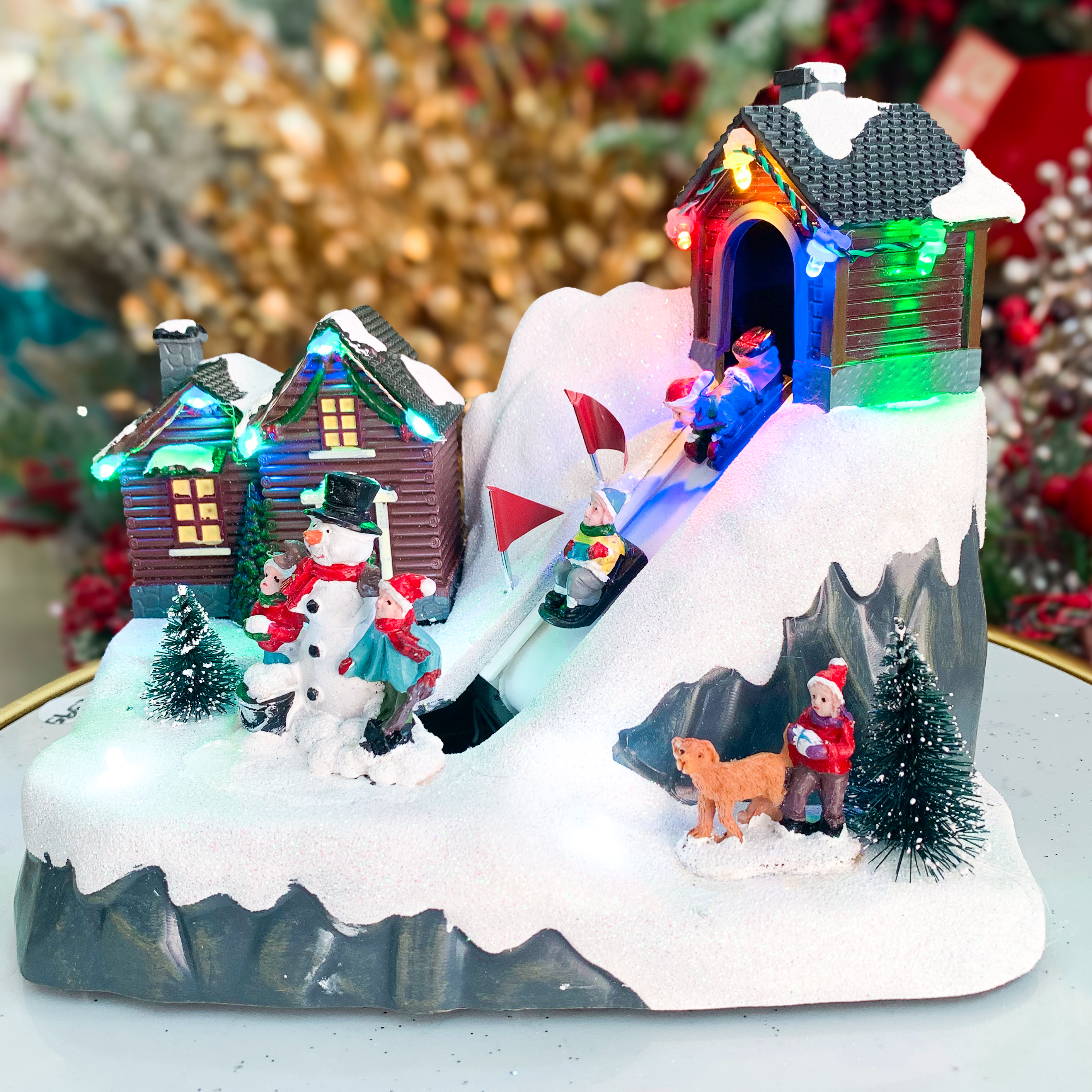 Christmas Ski Slope Scene