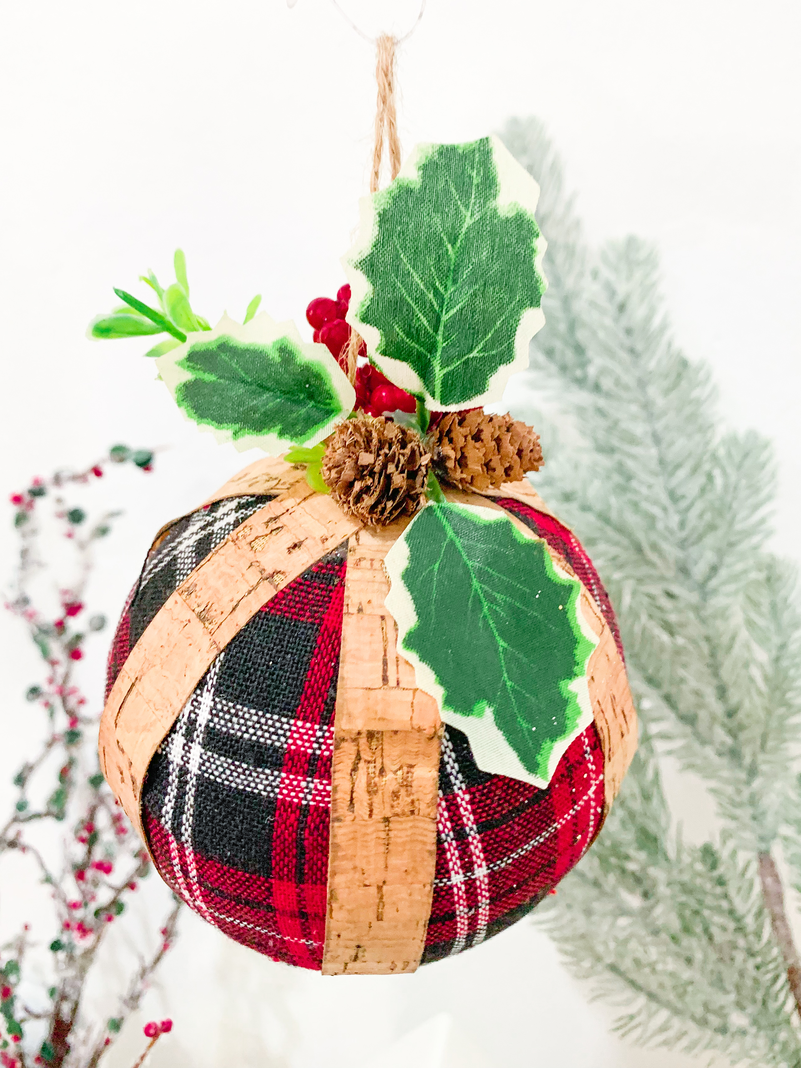 Plaid Ball Ornament