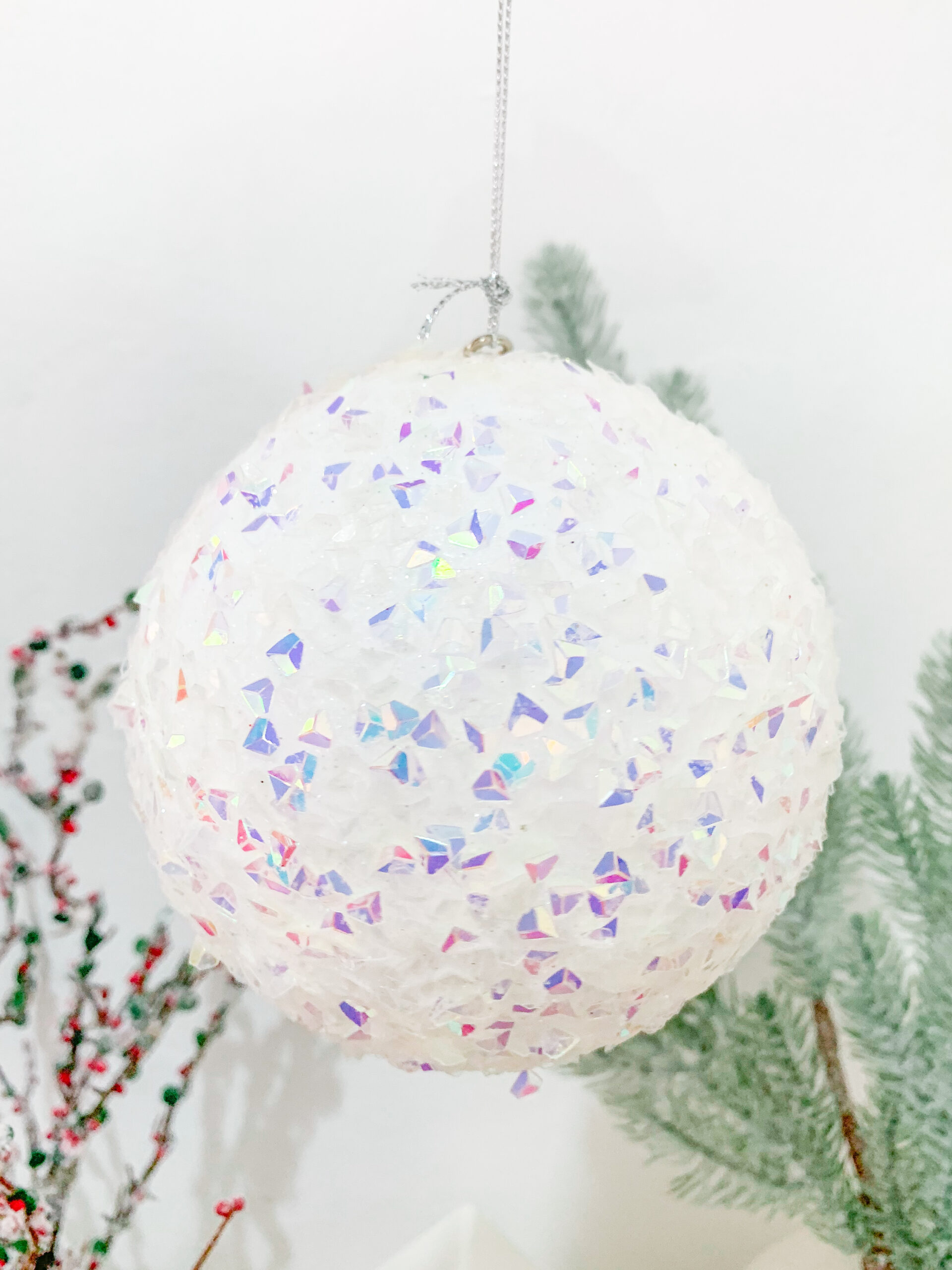 Iridescent Confetti Ball Ornament