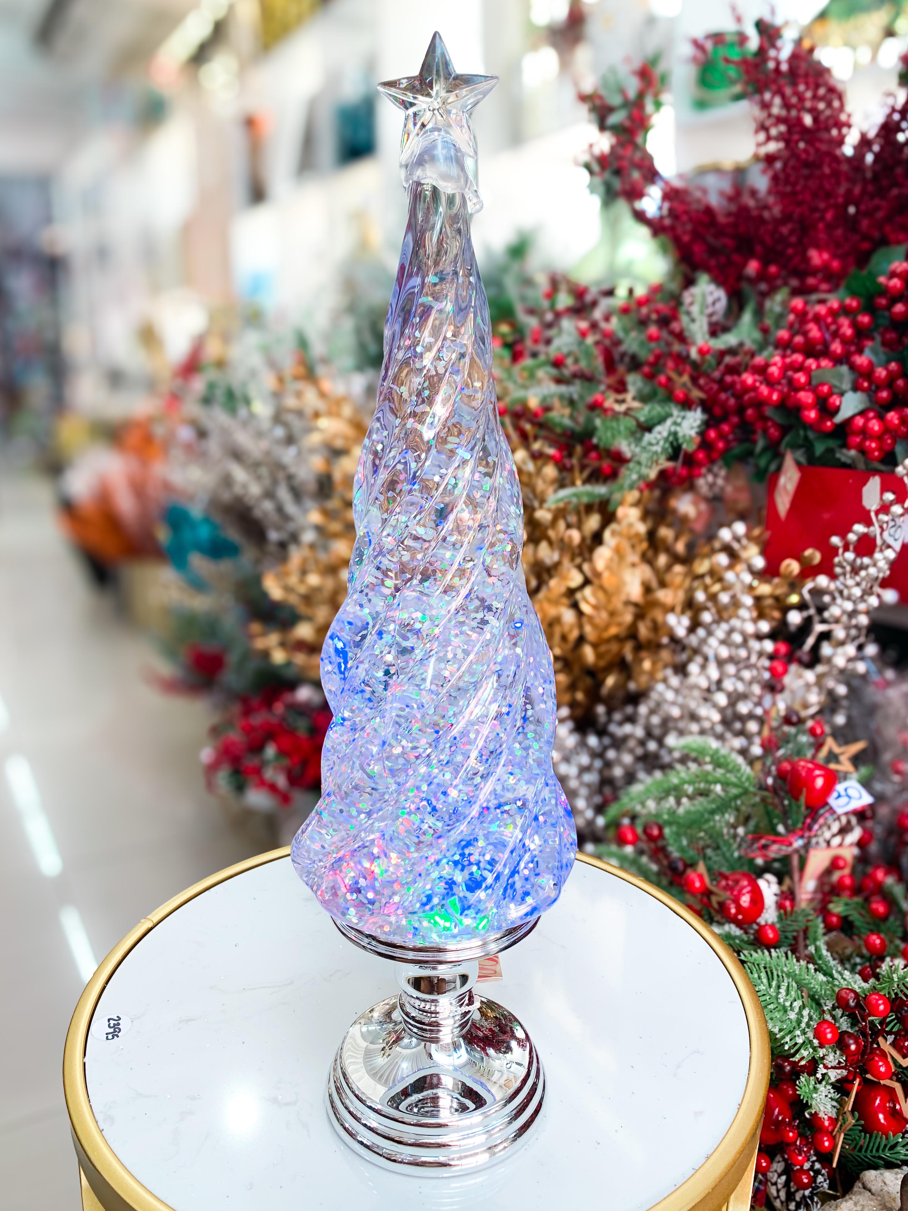 Light Up Christmas Tree with Silver Base